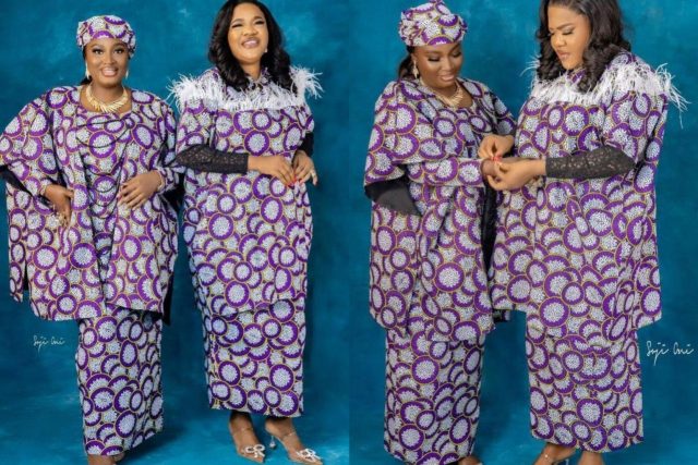 Toyin Abraham & Mo Bimpe twin in matching outfit