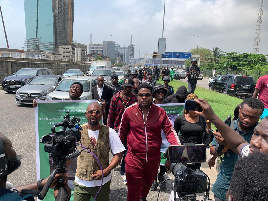 #ENDSARS: Mr. Macaroni, others stage peaceful walk to mark third anniversary