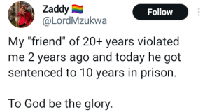 South African woman EXCITED as her friend of 20 years is jailed for r3ping her