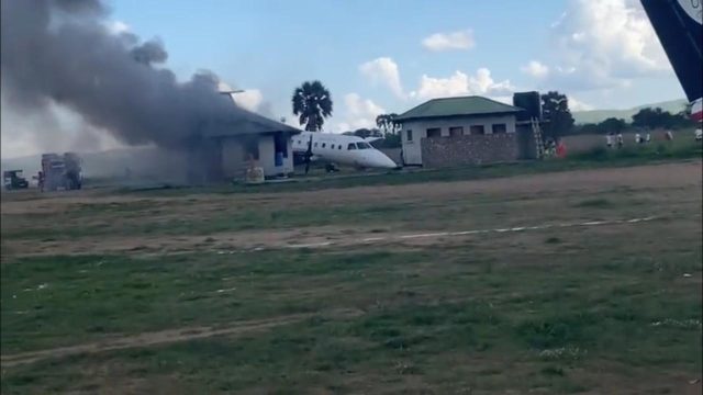 Plane skids off runway, hits building in Tanzania