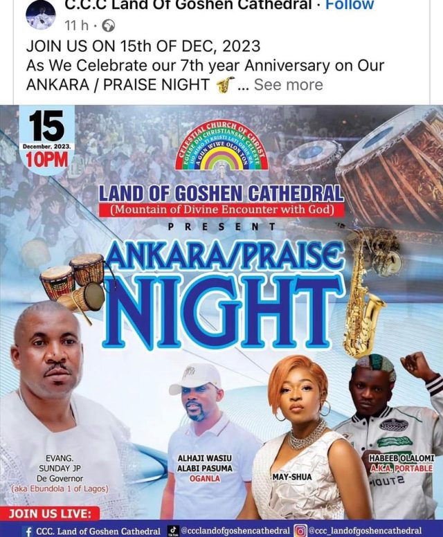 Celestial church parish SLAMMED for inviting Portable to perform at their December program