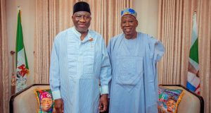 Jonathan visits APC Chairman Ganduje in Abuja Jonathan visits APC Chairman Ganduje in Abuja