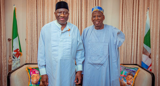 Jonathan visits APC Chairman Ganduje in Abuja