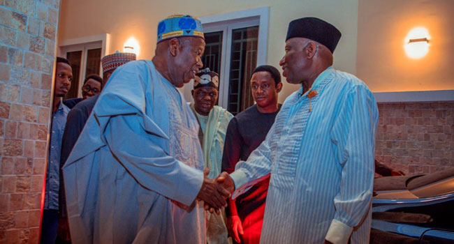 Jonathan visits APC Chairman Ganduje in Abuja
