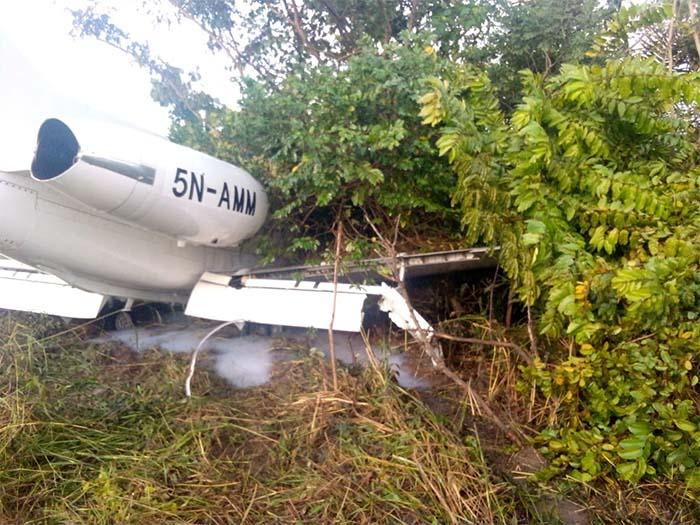 Photos from the scene of Minister of power, Adelabu's private jet crash