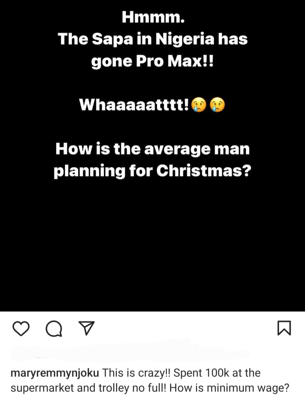 Mary Remmy Njoku laments over rise in prices