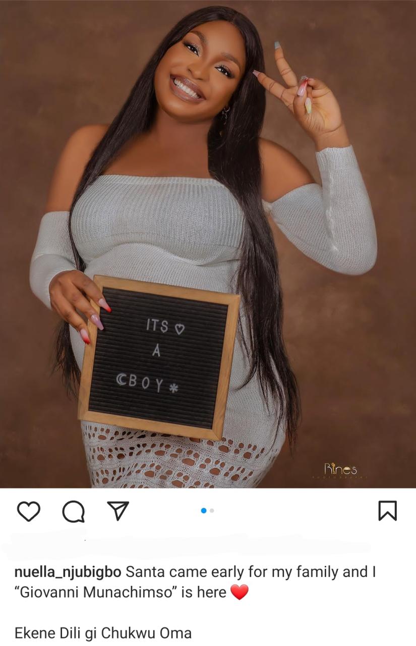 Actress Nuella Njubigbo welcomes baby boy 