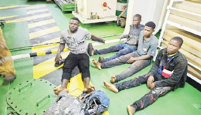 Navy arrests four stowaways aboard Dubai vessel