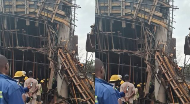 Photos: Building under construction collapses in Abuja