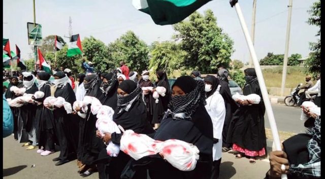 El-Zakzaky’s supporters PROTEST military invasion in Gaza