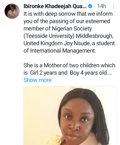 UK-based Nigerian woman found dead after speaking with husband and others on phone