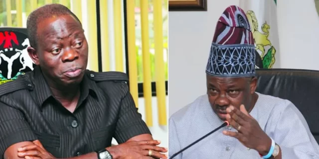 Amosun slams Oshiomhole Amosun slams Oshiomhole for trying to shade Buhari