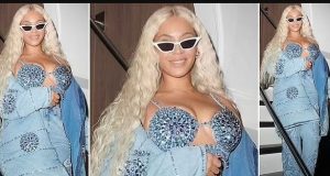 Beyonce DAZZLES in triple denim look Beyonce DAZZLES in triple denim look