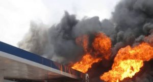 Four injured in Lagos filling station fire Four injured in Lagos filling station fire