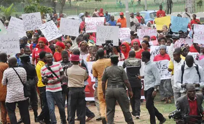 Kano youths stage protest against abduction of female students in the North