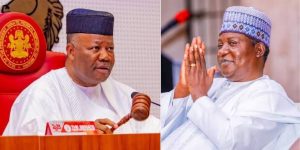 Akpabio swears in Lalong as Senator