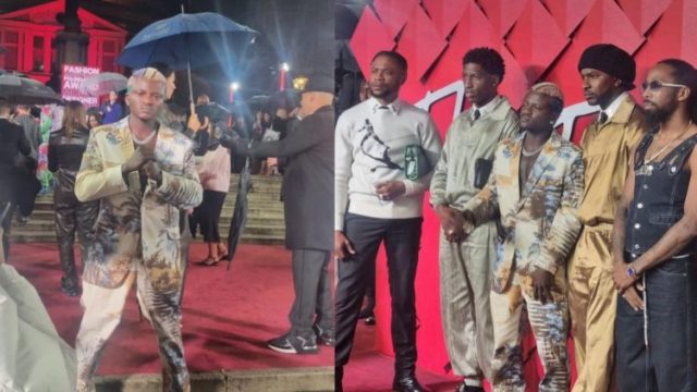 Portable seen with British rapper Skepta on the red carpet at the British Fashion Awards Portable seen with British rapper Skepta on the red carpet at the British Fashion Awards