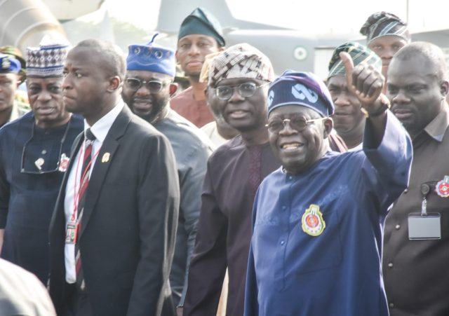 Tinubu arrives Lagos for Christmas holiday