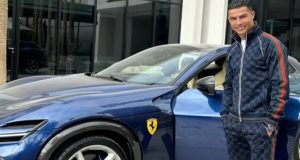 Cristiano Ronaldo shows off his new £400K Ferrari Cristiano Ronaldo shows off his new £400K Ferrari