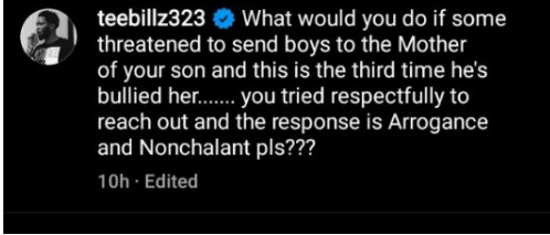 TEEBILLZ CALLS OUT DAVIDO