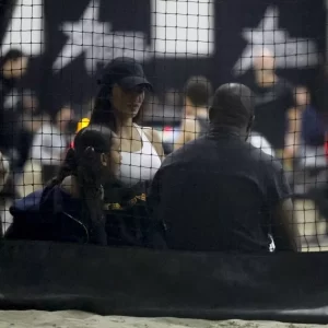 Kanye West and Kim Kardashian caught in tense stand-off in front of daughter Chicago
