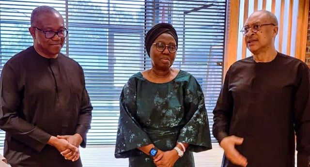 Peter Obi, Pat Utomi visit Akeredolu's family