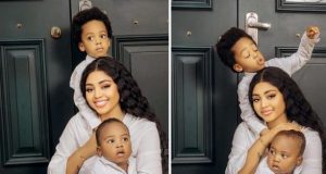 Regina Daniels shares adorable photos with her sons Regina Daniels shares adorable photos with her sons