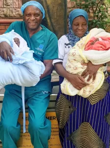Ugandan woman who welcomed twins at 70 shares first photos of babies