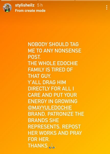 Yul Edochie's cousin, Sheila drags him