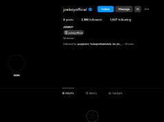 Singer Joeboy DELETES all posts on Instagram