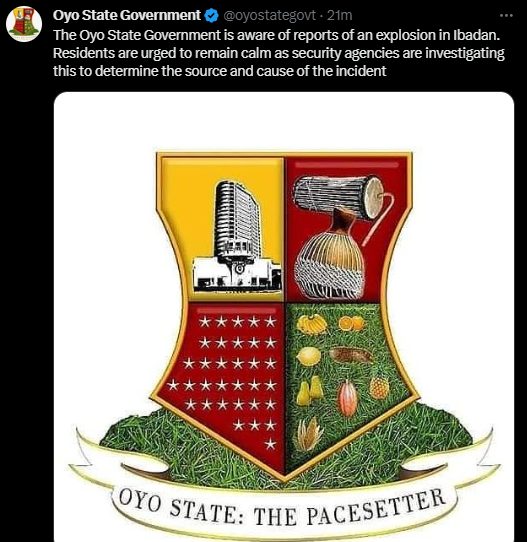 Oyo state BREAKS SILENCE over explosion in Ibadan