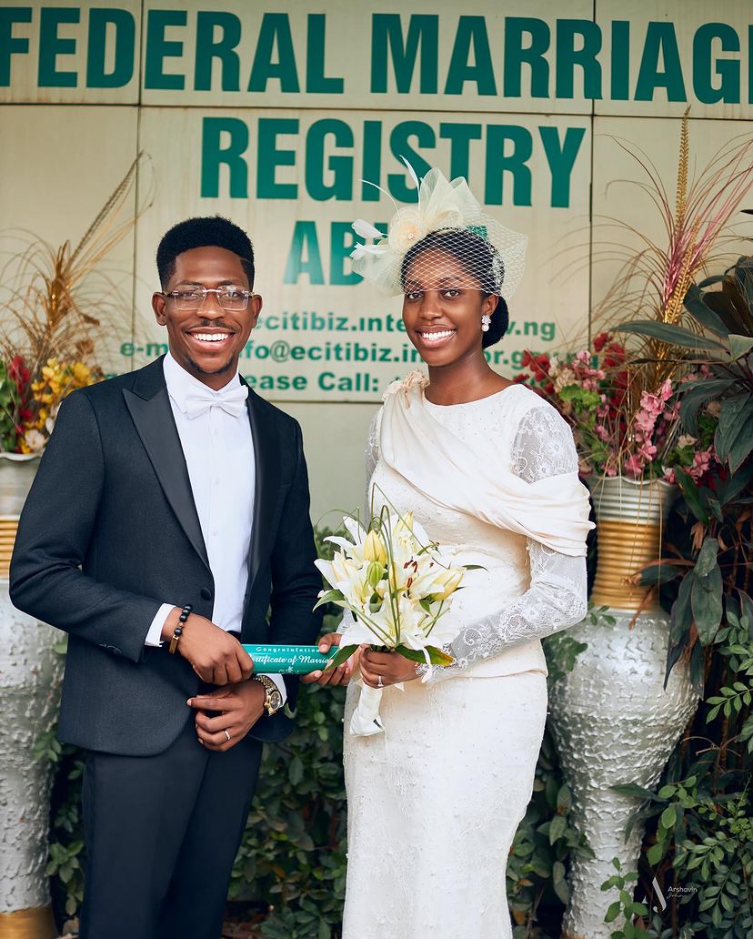 Photos from Moses Bliss's civil wedding 
