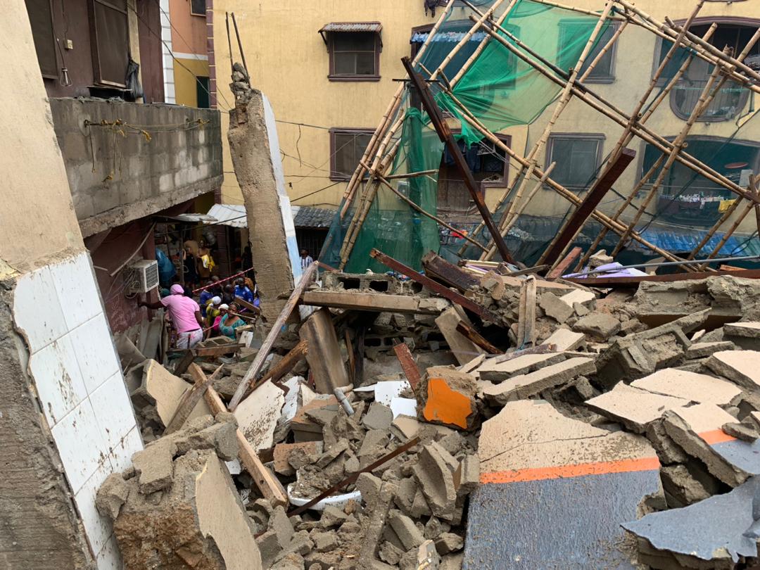 Three-storey building collapses in Lagos
