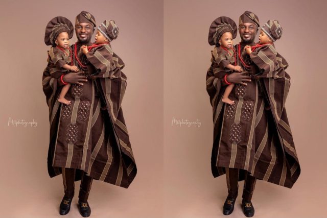 Niyi Johnson shows off his twins as they ALL mark birthday