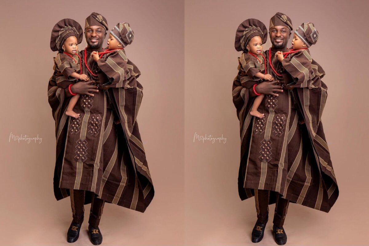 Niyi Johnson shows off his twins as they ALL mark birthday