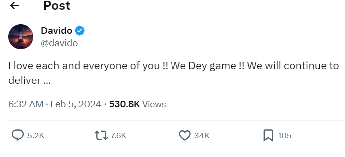 Davido BREAKS HIS SILENCE over Grammy LOSS
