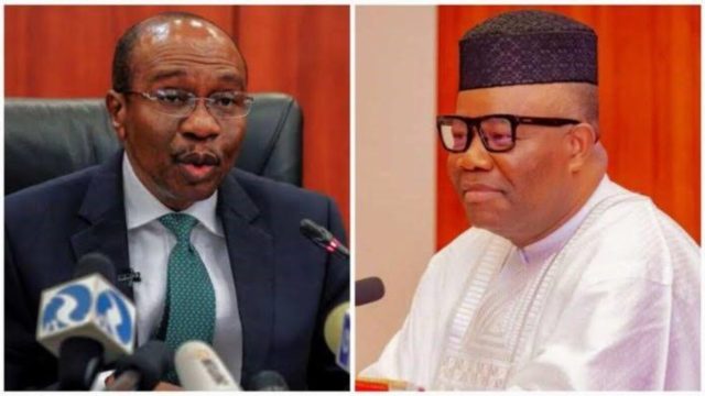 Demands apology, N25bn from Akpabio over alleged defamation Emefiele Demands apology, N25bn from Akpabio over alleged defamation