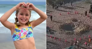 Girl buried alive in sand hole as she plays at the beach Girl buried alive in sand hole as she plays at the beach