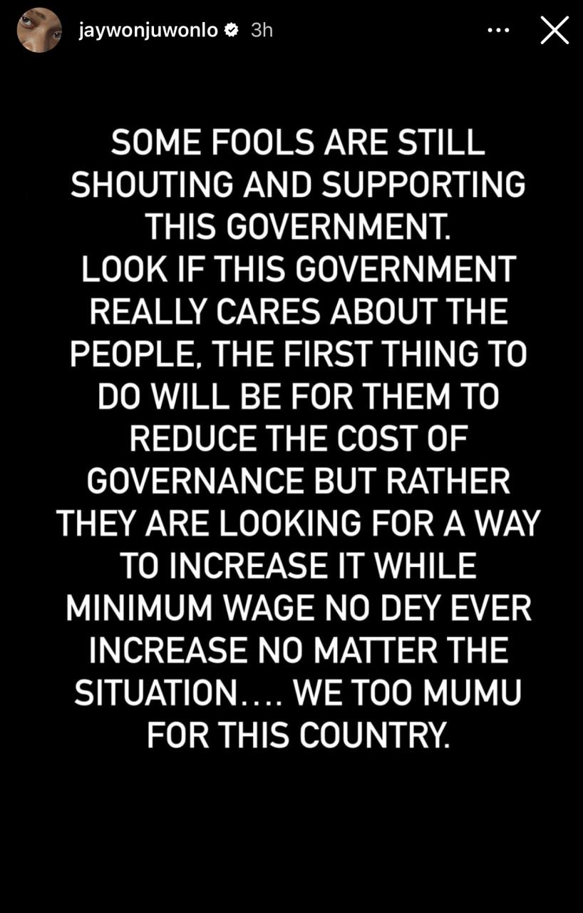 Jaywon berates supporters of this Government