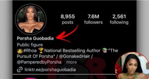 Porsha Williams removes ‘Guobadia’ from Instagram bio Porsha Williams removes ‘Guobadia’ from Instagram bio