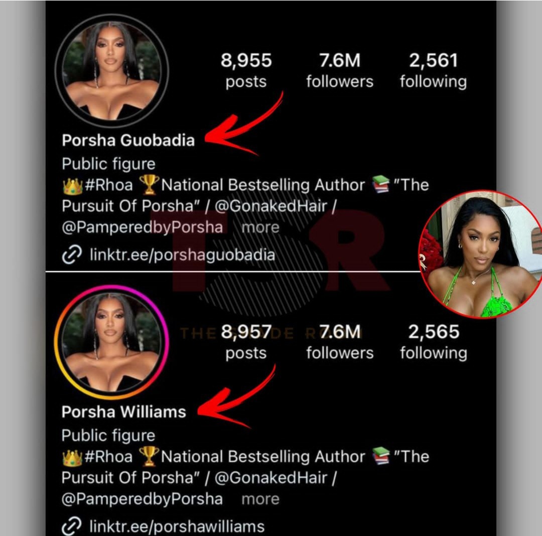 Porsha Williams removes ‘Guobadia’ from Instagram bio