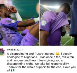 

AFCON: Super Eagles goalkeeper, Stanley Nwabili apologises to Nigerians