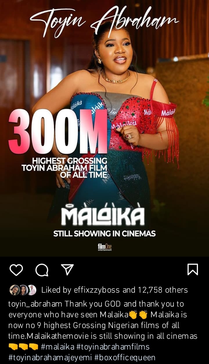 Toyin Abraham GRATEFUL as she beats previous record