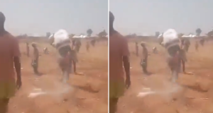 Video: Residents reportedly block Dangote’s trailer and loot it empty Residents reportedly blocks Dangote’s trailer and loot it empty