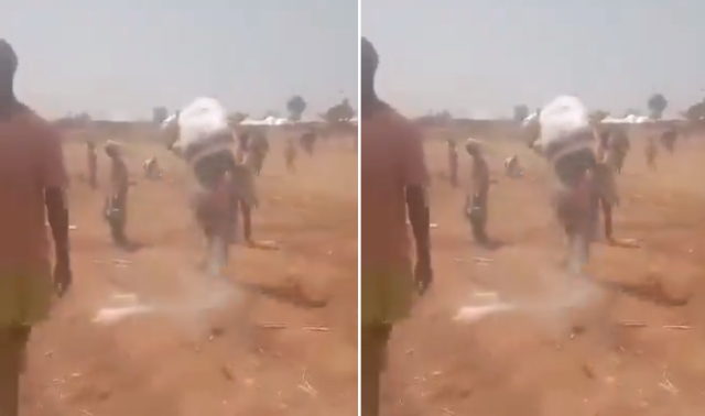nigerians steal from dangote trailer Residents reportedly blocks Dangote’s trailer and loot it empty