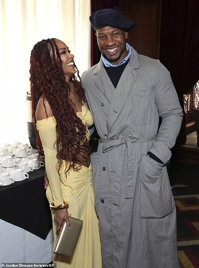 Actor Jonathan Majors and Meagan Good make their red carpet debut 