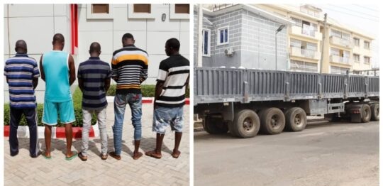 Five illegal miners arrested with 3 truckloads of solid minerals Five illegal miners arrested with 3 truckloads of solid minerals