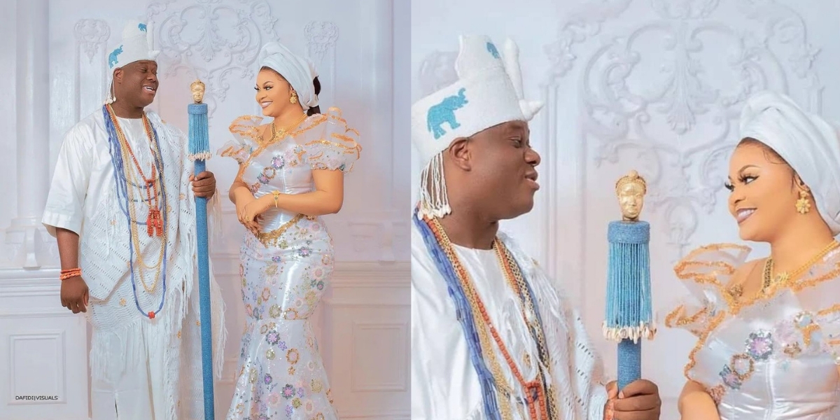 Ooni of Ife and third wife, Olori Tobi Phillips, welcome TWINS