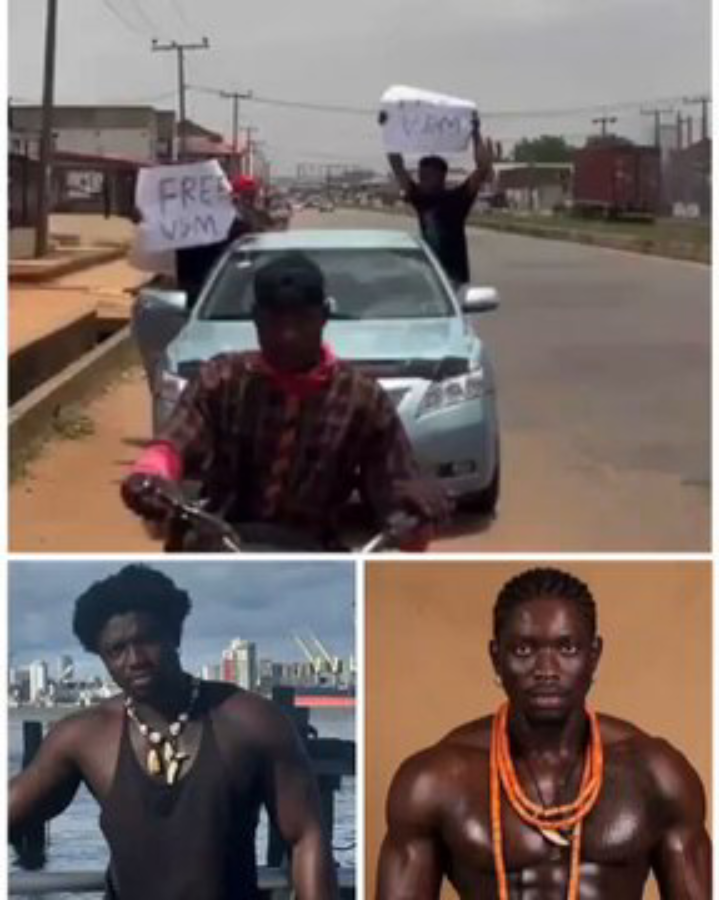 Fans of detained activist, Verydarkman, protest on the street of Abuja for his bail