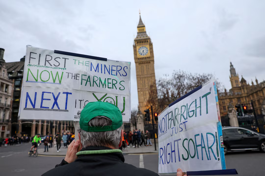 British farmers protest against food importation British farmers protest against food importation